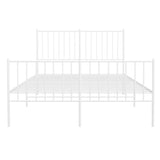 Metal Bed Frame without Mattress with Footboard White 120x200cm 350947