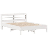 Bed Frame without Mattress White 140x200 cm Solid Wood Pine 3306889