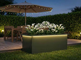 Garden Planter with LED Olive Green 40 x 80 x 40 cm Steel 8008160