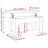 Coffee Table Black 101x49x52 cm Engineered Wood 809702