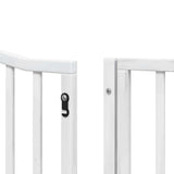 Dog Gate with Door Foldable 10 Panels White 800 cm Poplar Wood 3155619