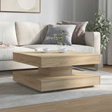 Coffee Table 360-Degree Rotatable Sonoma Oak 70x70x34.5 cm 858481