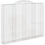 Arched Gabion Baskets 2 pcs 300x30x220/240 cm Galvanised Iron 3146629
