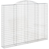 Arched Gabion Baskets 2 pcs 300x30x220/240 cm Galvanised Iron 3146629