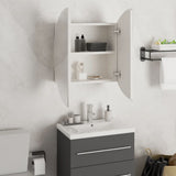 Bathroom Cabinet with Round Mirror&LED White 47x47x17.5 cm 345583