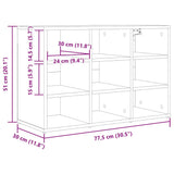 Shoe Cabinet Concrete grey 77.5 x 30 x 51 cm Engineered wood 808679