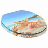 Soft-Close Toilet Seat 2 pcs Sea Muschel 44 x 38 cm MDF board 3414533