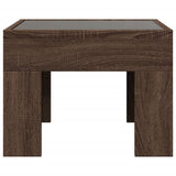 ZNTS Bedside Table with Infinity LED Brown Oak 40x40x30 cm 3284076