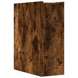 Narrow Bathroom Cupboard with Wheels Smoked Oak Engineered Wood 855290