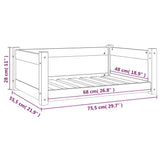 Dog Bed 75.5x55.5x28 cm Solid Pine Wood 821452