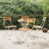 Folding Bistro Chair Set of 4 Natural wood 319975