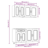 4 Piece Kitchen Cabinet Set Kalmar White Engineered Wood 3314851
