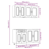 ZNTS 4 Piece Kitchen Cabinet Set Kalmar White Engineered Wood 3314851