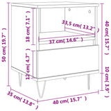 Bedside Cabinet Brown Oak 40x35x50 cm Engineered Wood 830634