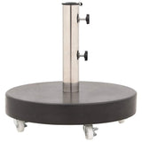 Parasol Base Black Granite, Stainless Steel 30 kg Rollable 48564