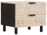 Bedside Cabinet White 40 x 33 x 46 cm Solid Mango Wood 4017862