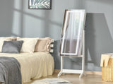 Jewellery Cabinet with LED Light, Lockable Jewellery Organiser with Full-Length Mirror for Bedroom T3398P329937