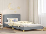 Children's Bed Frame with Headboard Light Grey 90 x 200 cm 42010999