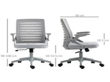 44-53.5cm Adjustable Height Work Chair, with Mesh Back - Grey T3398P377465