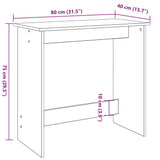 Desk Old Wood 80x40x75 cm Engineered Wood 860461