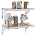 Wall Shelves 2 pcs 50x30 cm Silver Stainless Steel 3214509
