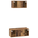 TV Cabinet Set Wall-mounted 2 pcs Old Wood Engineered Wood 3393381