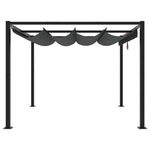 ZNTS Garden Gazebo with Retractable Roof Anthracite 3x3 m Steel 4003962