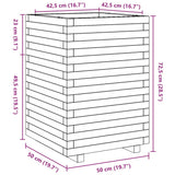 Garden Planter Wax Brown 50x50x72.5 cm Solid Wood Pine 3282576