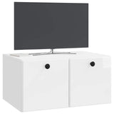 Wall-Mounted TV Cabinet 59.5 x 41 x 30 cm High Gloss White 899189