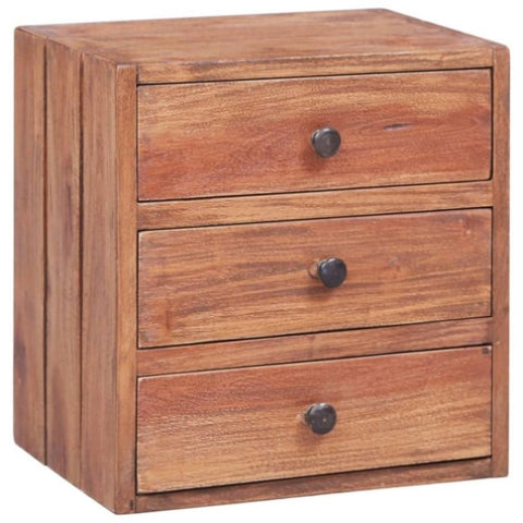 ZNTS Bedside Cabinet with 3 Drawers 35x25x35 cm Solid Mahogany Wood 283938