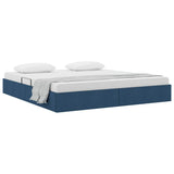 Storage Bed with Mattress with Storage Blue 160 x 200 cm Fabric 3370027