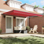 Retractable Awning Manual Red 400x300 cm Fabric 3330701