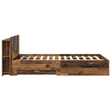 Bed Frame with Storage Old Wood 120 x 190 cm Engineered Wood 3433737
