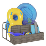 Poolside Float Storage Grey 110x100x57 cm Poly Rattan 4104090