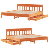 Bed Frame without Mattress Wax Brown 180x200 cm Super King Solid Wood Pine 3301859