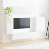 TV Wall Cabinet Set Wall-mounted 6 pcs High Gloss White 3408956