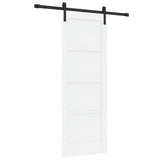 Sliding Door 73.5 x 198.5 cm Engineered Wood White and Black 3449956