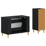 2 Piece Bathroom Cabinet Set ARNHEM Black Engineered Wood 3417685