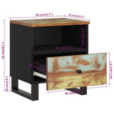 Bedside Cabinet Solid Wood Reclaimed&Engineered Wood 350652