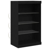 LED Sideboard Black Oak 60.5 x 37 x 100 cm Engineered Wood 863047