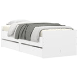 Bed Frame with Drawers without Mattress White 100x200 cm 3207336