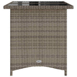 Garden Table with Glass Top Grey 110x68x70 cm Poly Rattan 366352