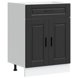 Kitchen Base Cabinet Porto Black Engineered Wood 853968