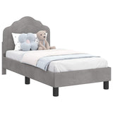 Toddler Bed Frame with Headboard Light Grey 70 x 140 cm Velvet 42010929