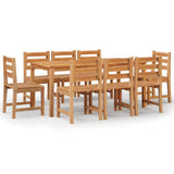 9 Piece Garden Dining Set Solid Wood Teak 3157190