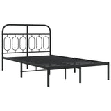 Metal Bed Frame without Mattress with Headboard Black 120x190cm 377114