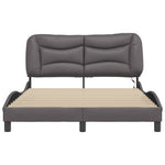 Bed Frame with LED without Mattress "Hvar" Grey 140x200 cm 3213937
