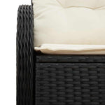 Garden Sofa with Cushion Black 121 x 62 x 69cm Poly Rattan 42006712