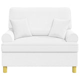XXL Armchair with Cushions White Fabric 42043514