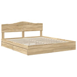 Storage Bed with Drawer Sonoma Oak 200 x 200 cm Engineered Wood 3413063